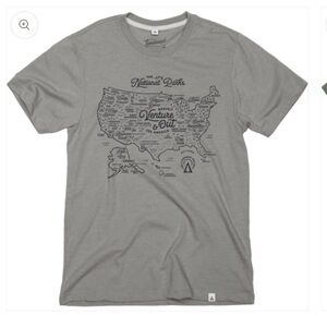Landmark project NPS Map Unisex Short Sleeve Tee grey National Parks